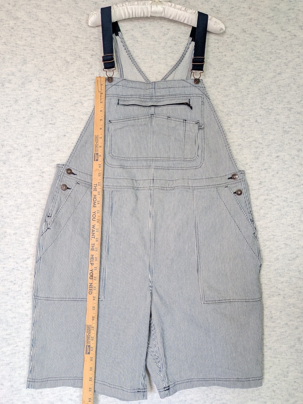 Duluth Trading Co. Rootstock Gardening Blue & White Striped Short Overalls Sz XL - Picture 16 of 16